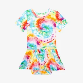 Posh Peanut Twirl Skirt Bodysuit - Totally Tie Dye