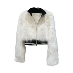 Pre Order:  Fuzzy Faux Fur Zip-Up Jacket