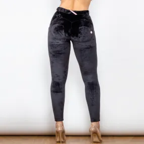 Push-Up Velvet Track Pants