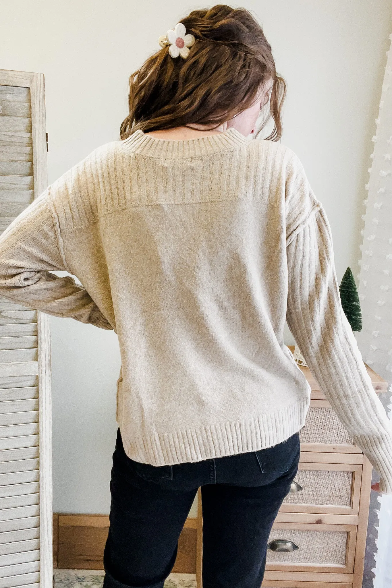 Ribbed Seam Sweater