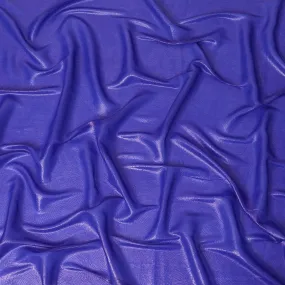 Royal blue synthetic chiffon fabric with same tone metallic lurex in floral design-D10117