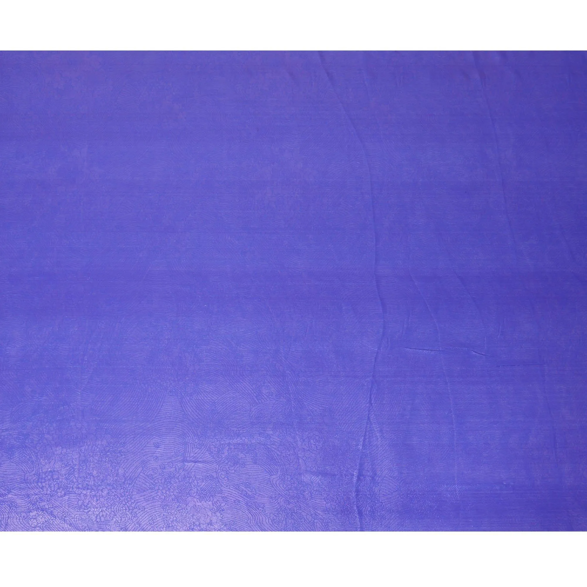 Royal blue synthetic chiffon fabric with same tone metallic lurex in floral design-D10117