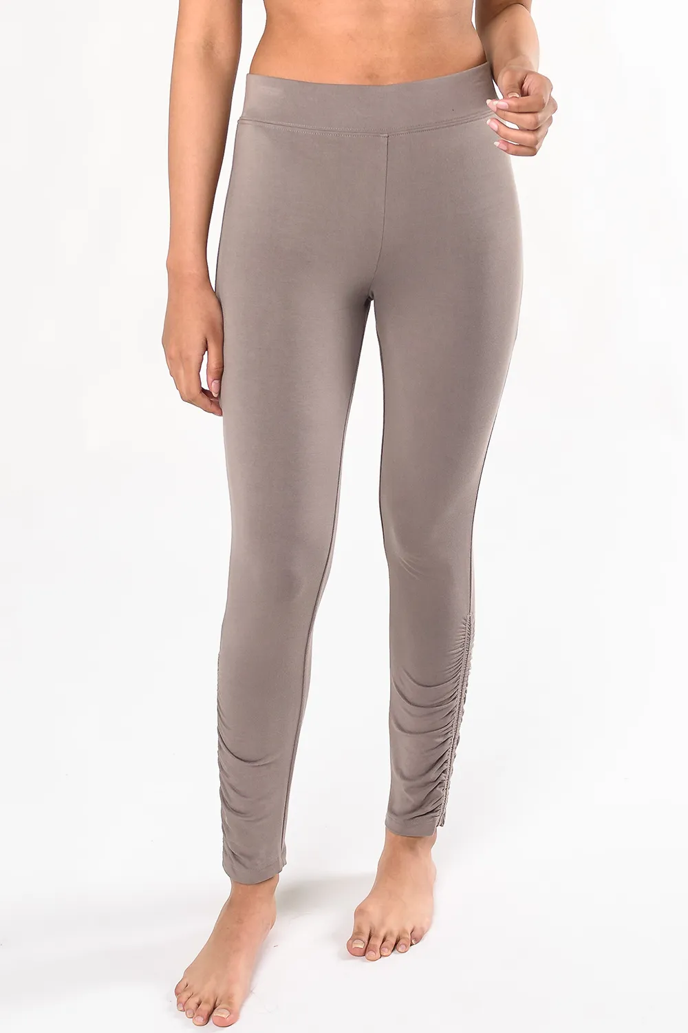 Ruched Movement Bamboo Legging - Taupe