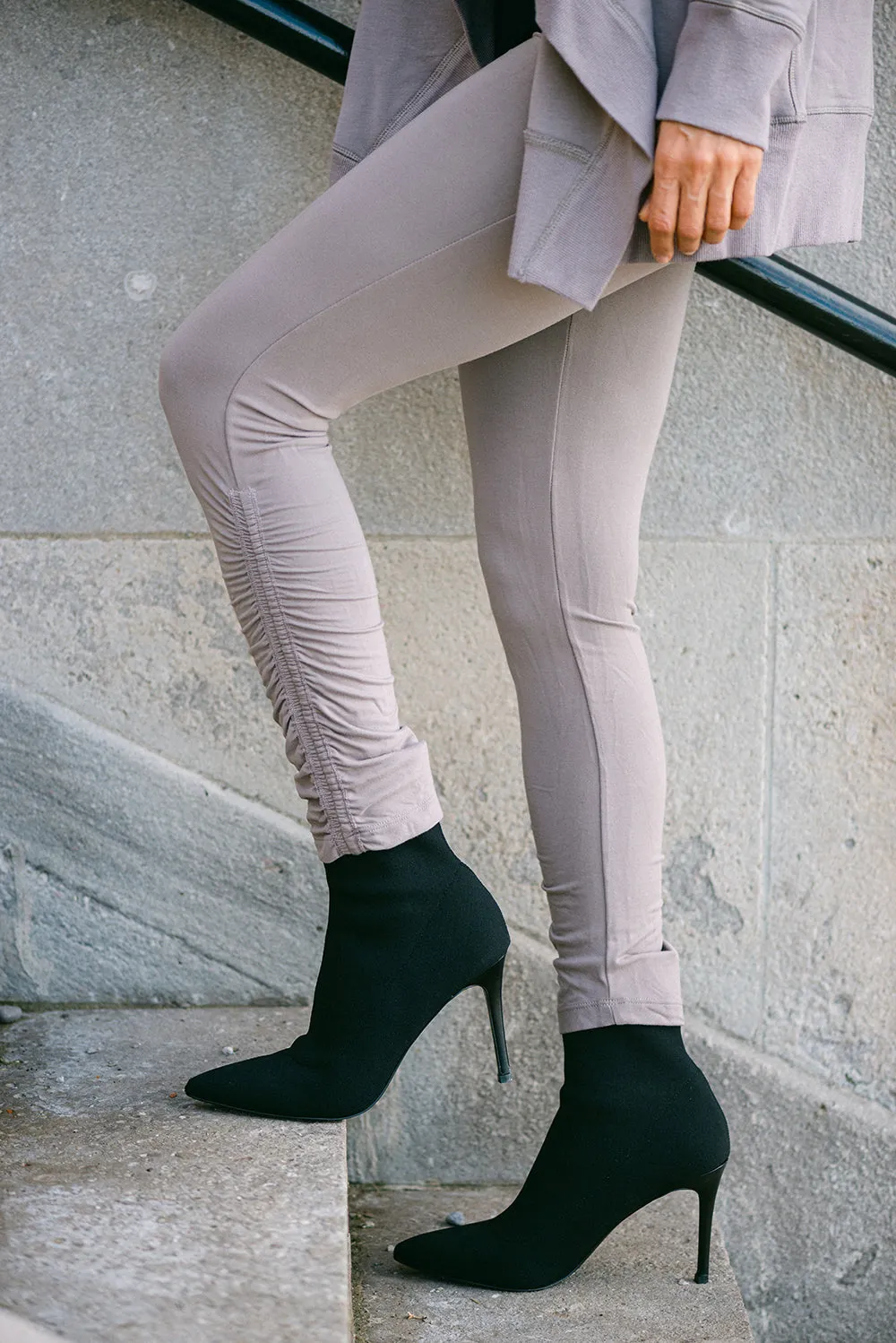 Ruched Movement Bamboo Legging - Taupe