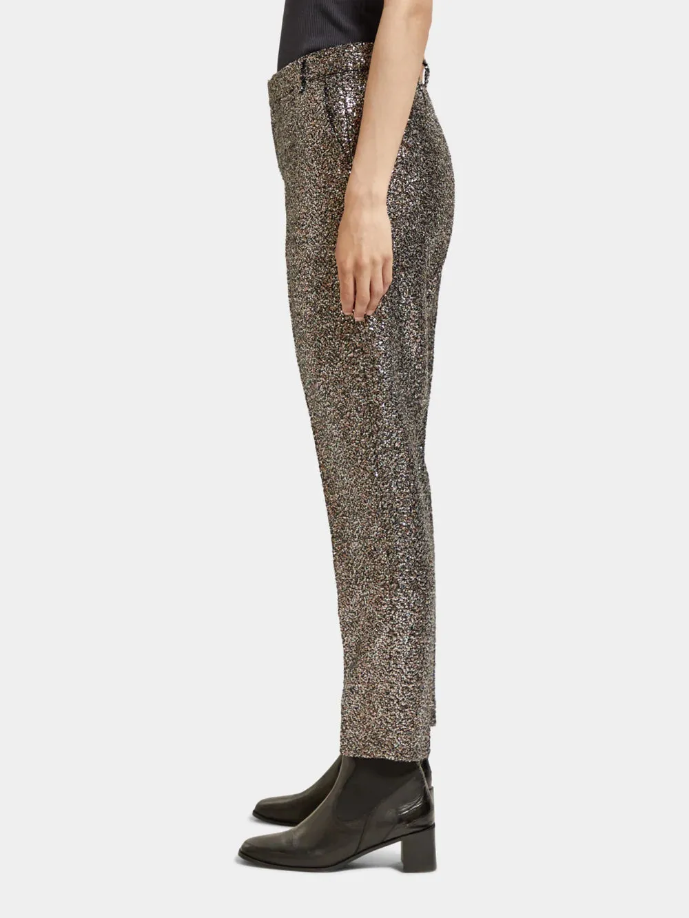 Scotch & Soda Lowry Mid Rise Slim Pant In Mixed Sequins