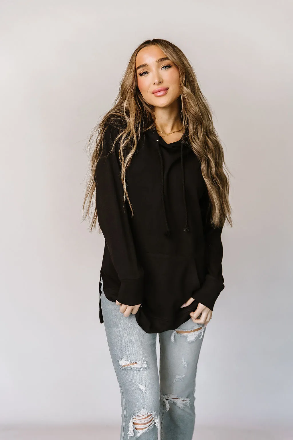 SideSlit Hoodie (Black)