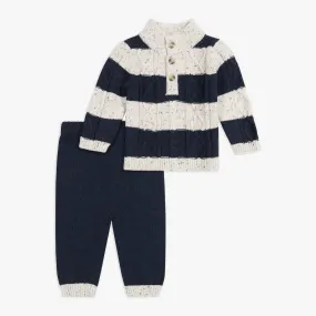 Stripe Sweater Top & Sweater Pant Set