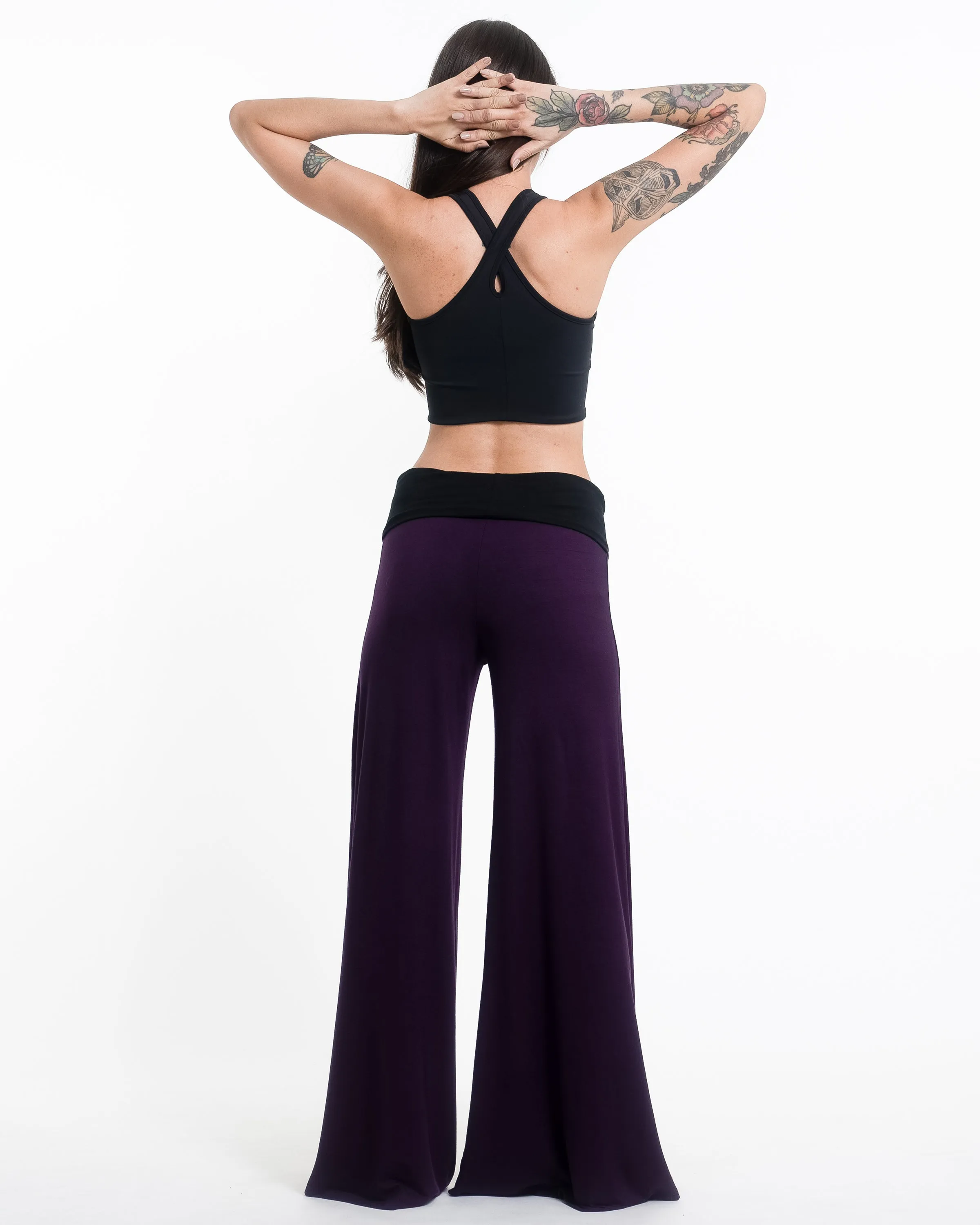 Sun Moon Spandex Wide Leg Palazzo Pants in Purple