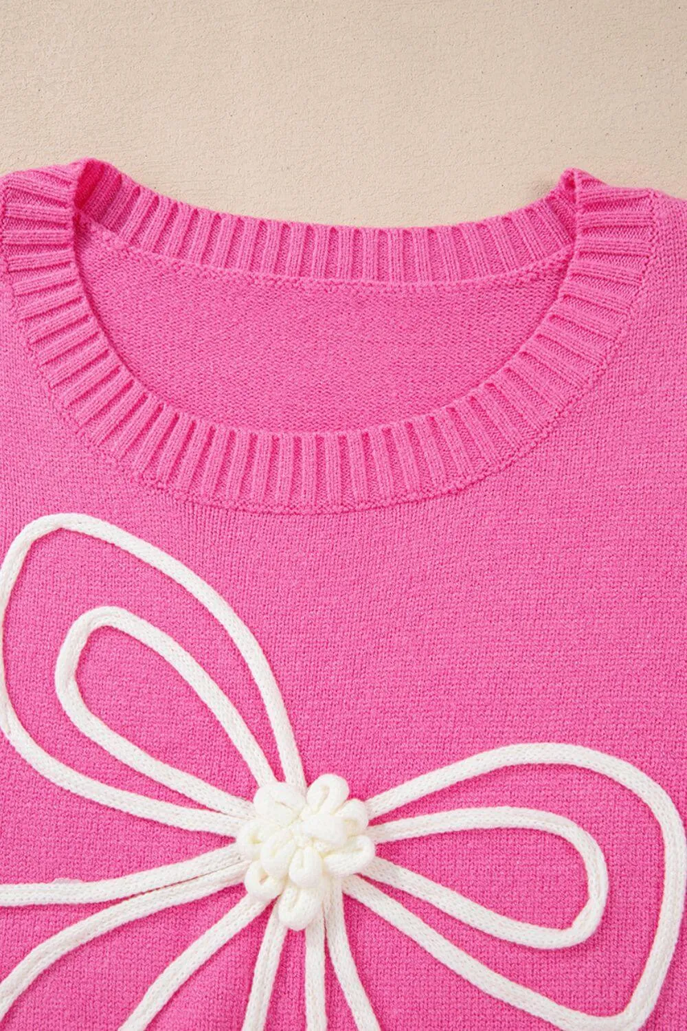 Sweet Style: Bow Round Neck Sweater