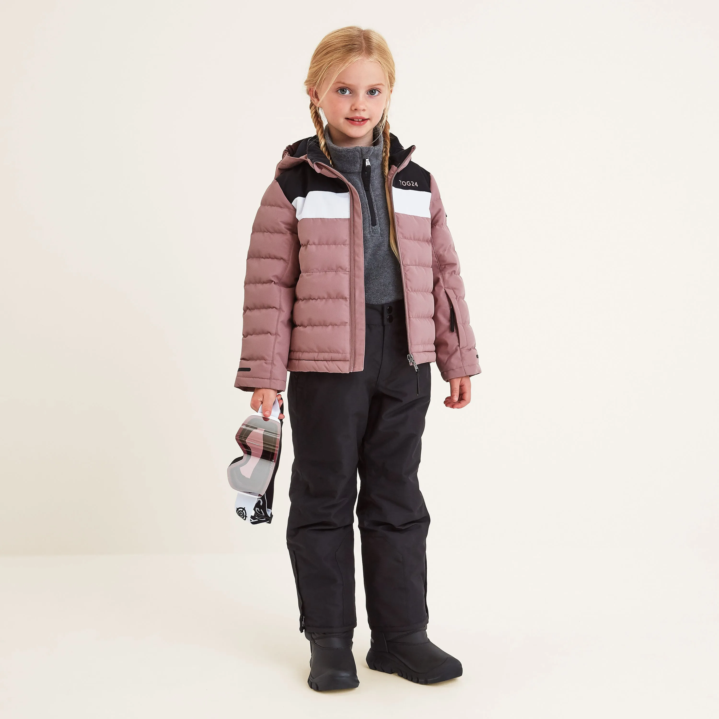 Swift Kids Ski Jacket - Faded Pink/Black