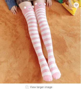 Thigh High Fuzzy Plush Socks, Leggings Adorable Animals to Keep Legs Warm! *