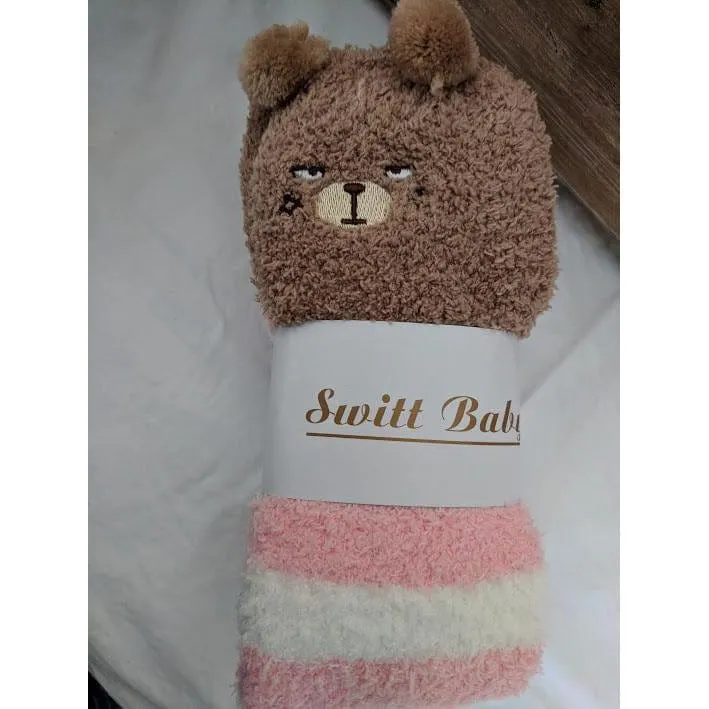 Thigh High Fuzzy Plush Socks, Leggings Adorable Animals to Keep Legs Warm! *