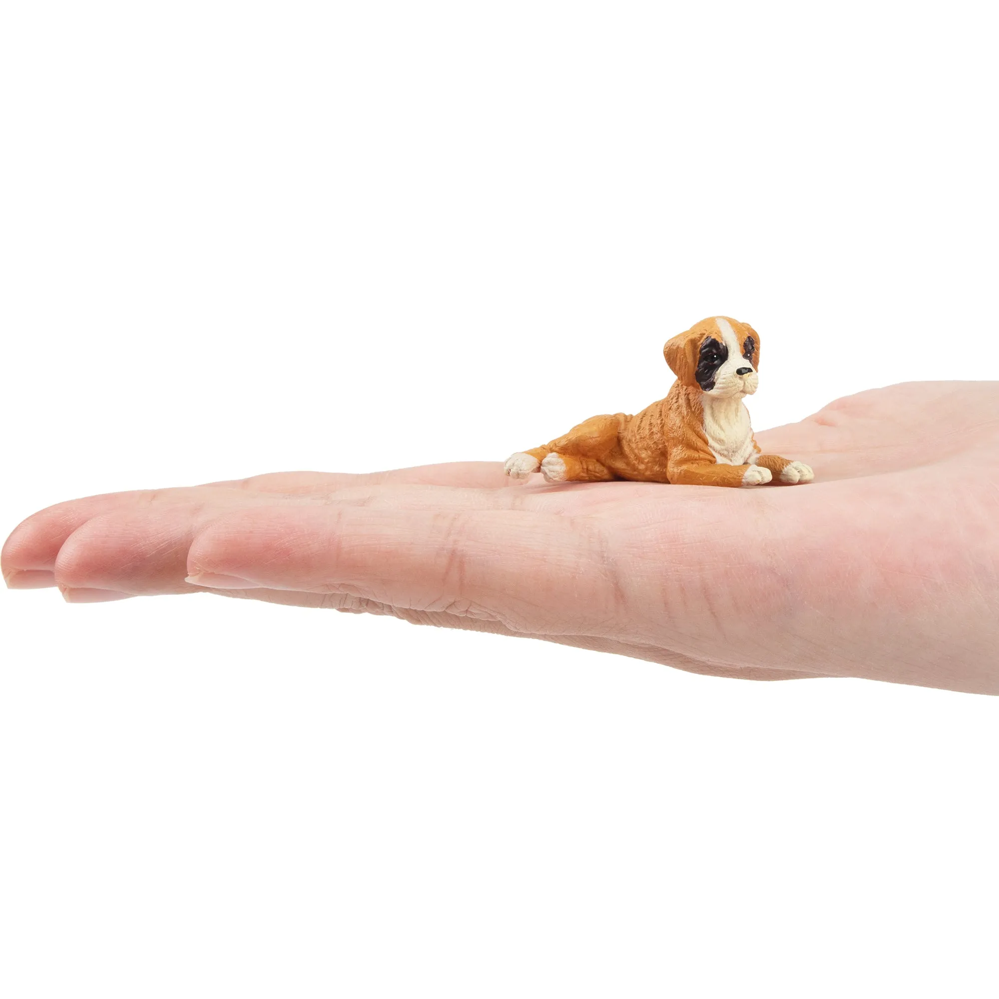 Toymany Mini Lying Boxer Puppy Figurine Toy