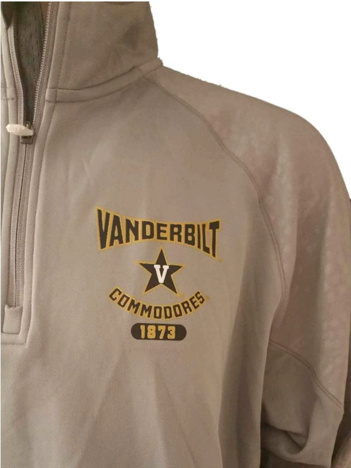 Vanderbilt Commodores Champion PowerTrain Gray LS 1/4 Zip Pullover Jacket (L)