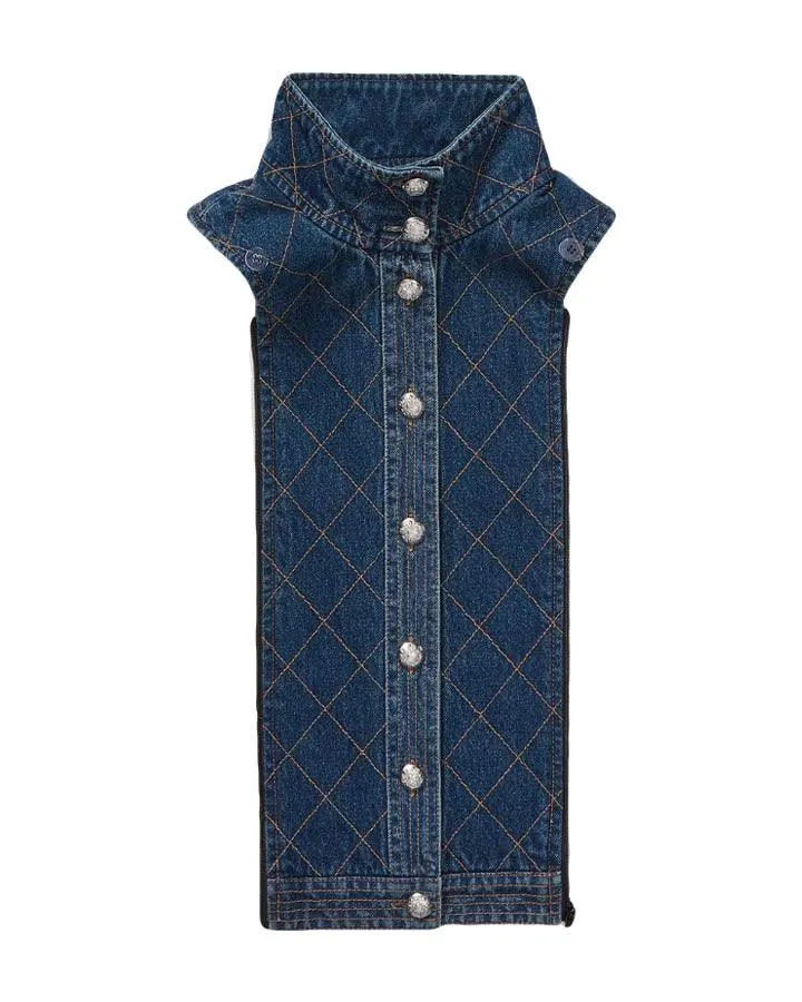 Veronica Beard Barta Denim Quilted Dickey