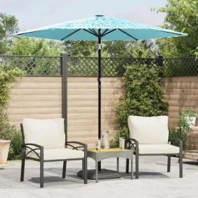 vidaXL Garden Parasol with Steel Pole Blue 223x223x213 cm