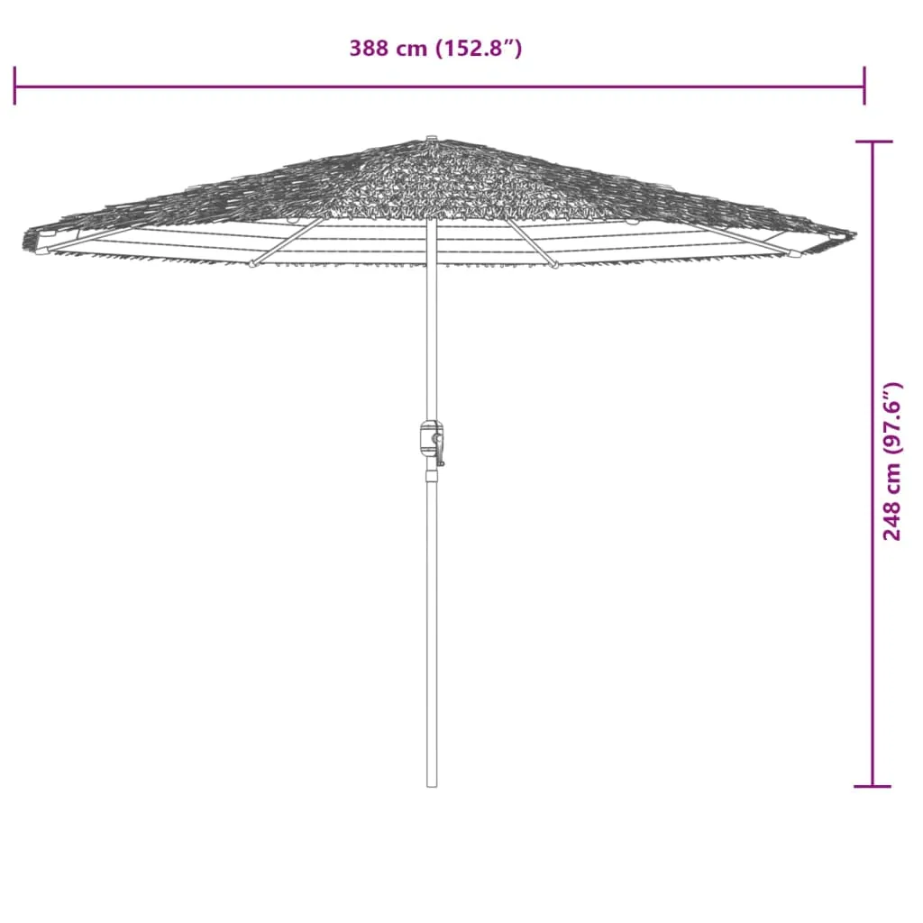 vidaXL Garden Parasol with Steel Pole Blue 388x388x248 cm