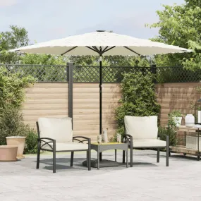 vidaXL Garden Parasol with Steel Pole White 288x288x225 cm