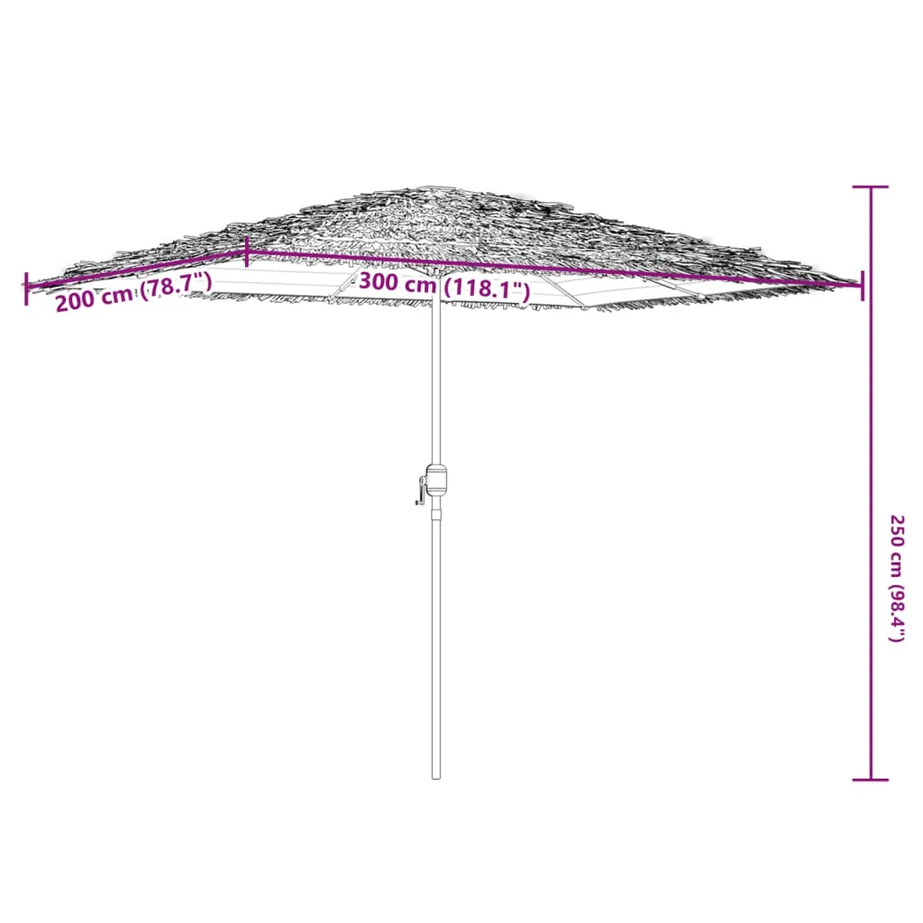 vidaXL Garden Parasol with Steel Pole White 300x200x250 cm