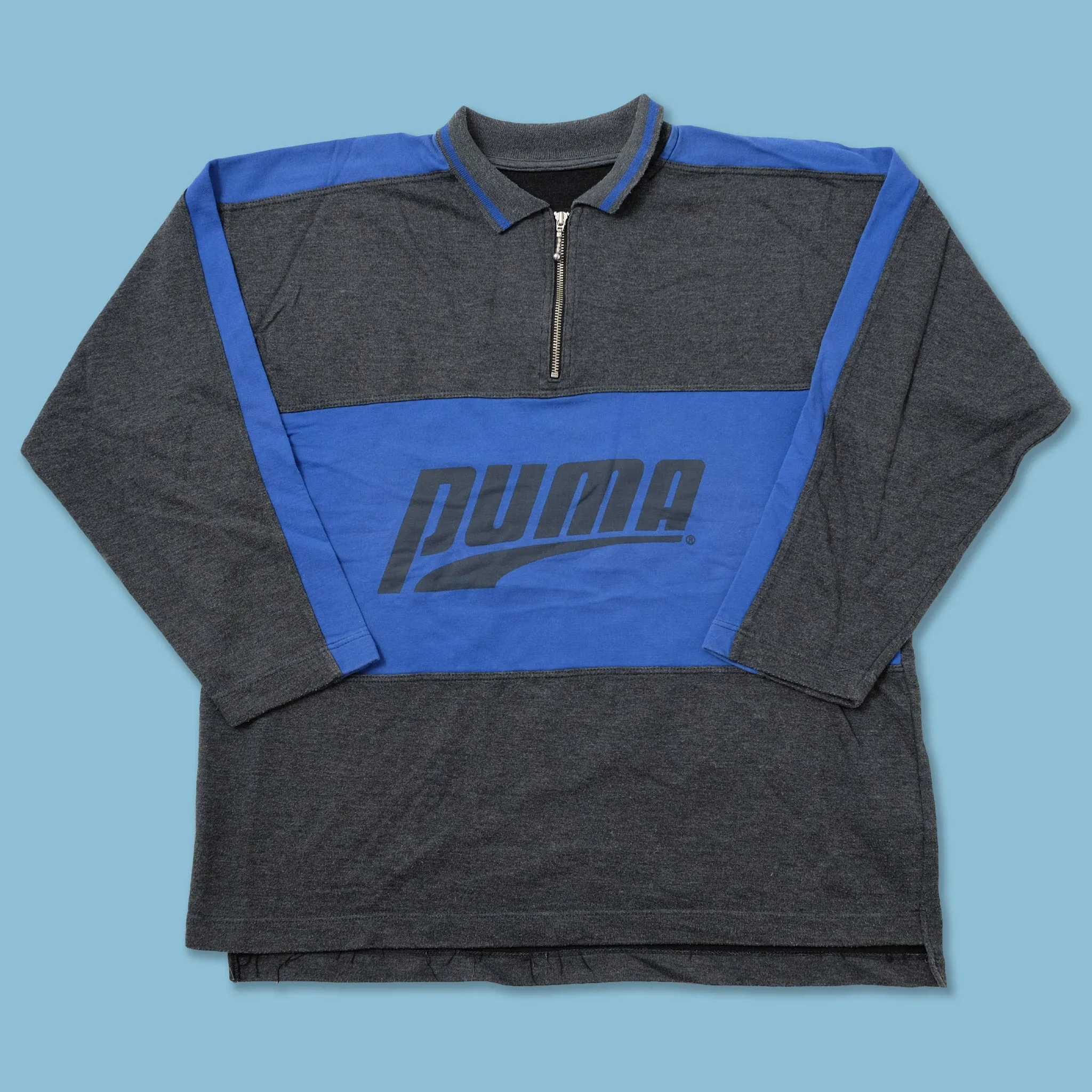 Vintage Puma Q-Zip Long Polo Large