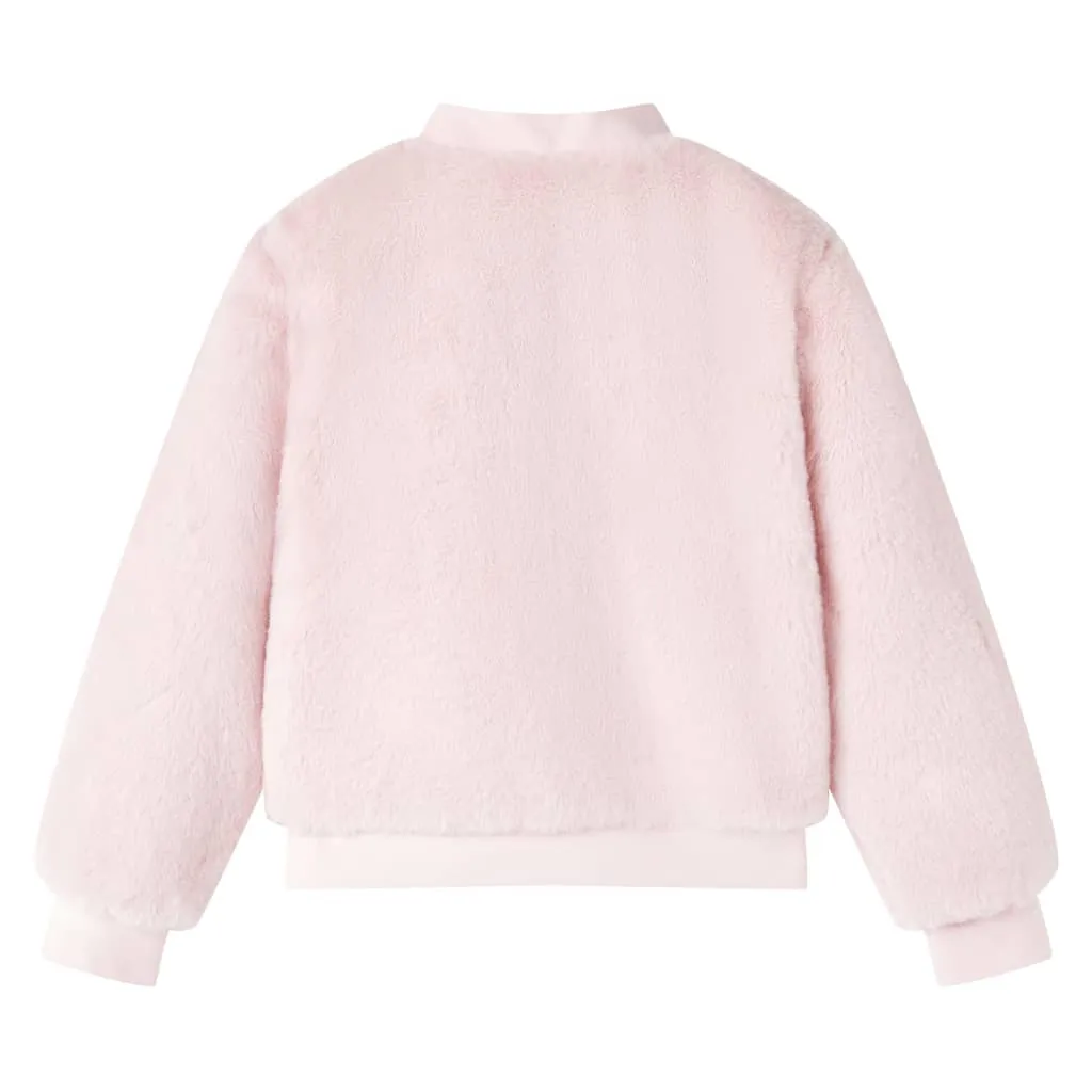 Warm & Stylish Kids' Faux Fur Jacket in Soft Pink - Perfect for Ages 3-4 (Size 104)