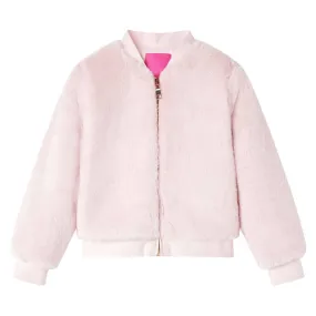 Warm & Stylish Kids' Faux Fur Jacket in Soft Pink - Perfect for Ages 3-4 (Size 104)