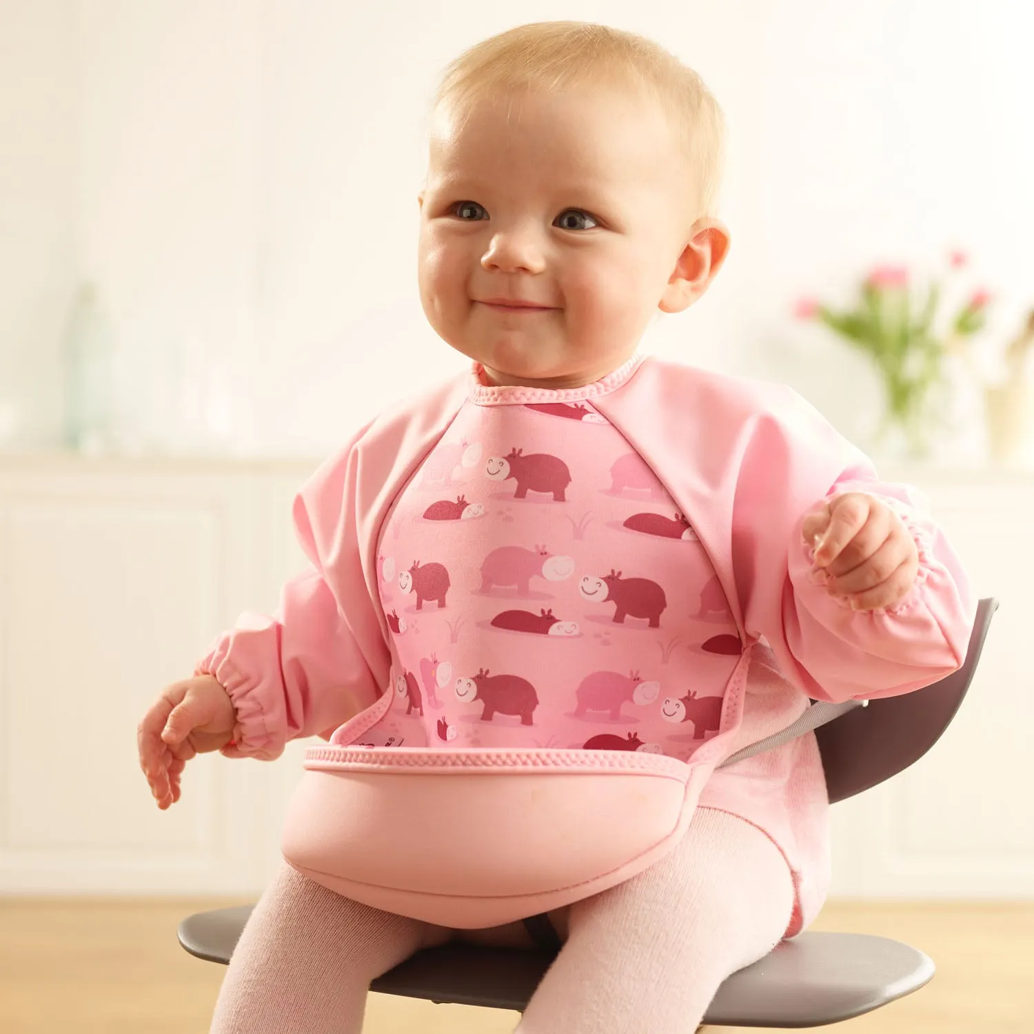 Weaning Bib with Sleeves - Hippos UltraBib