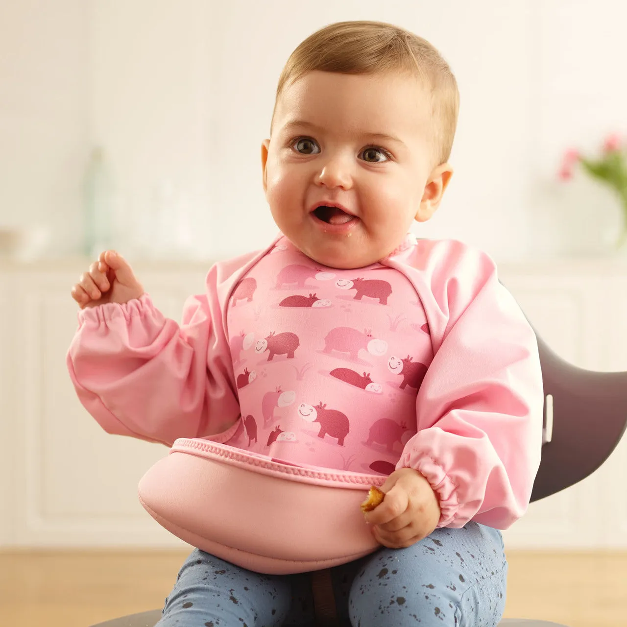 Weaning Bib with Sleeves - Hippos UltraBib