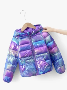 Winter's Sparkle Iridescent Puffer Jacket