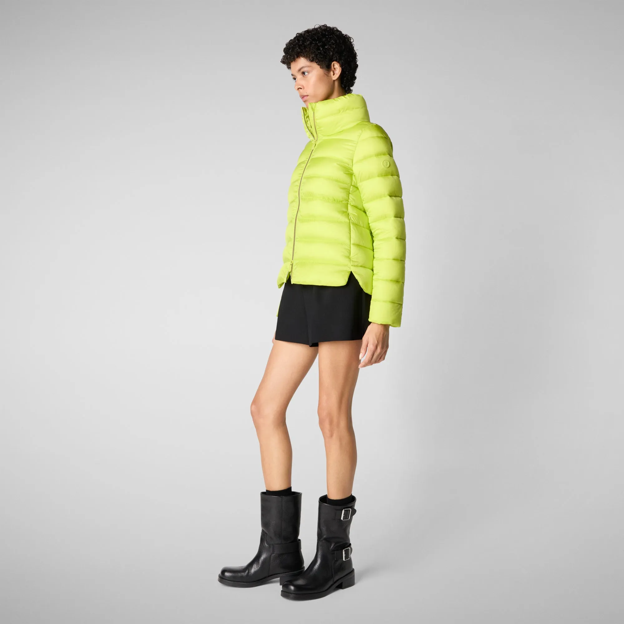 Women's Animal free Puffer Jacket Elsie in Lichen Green