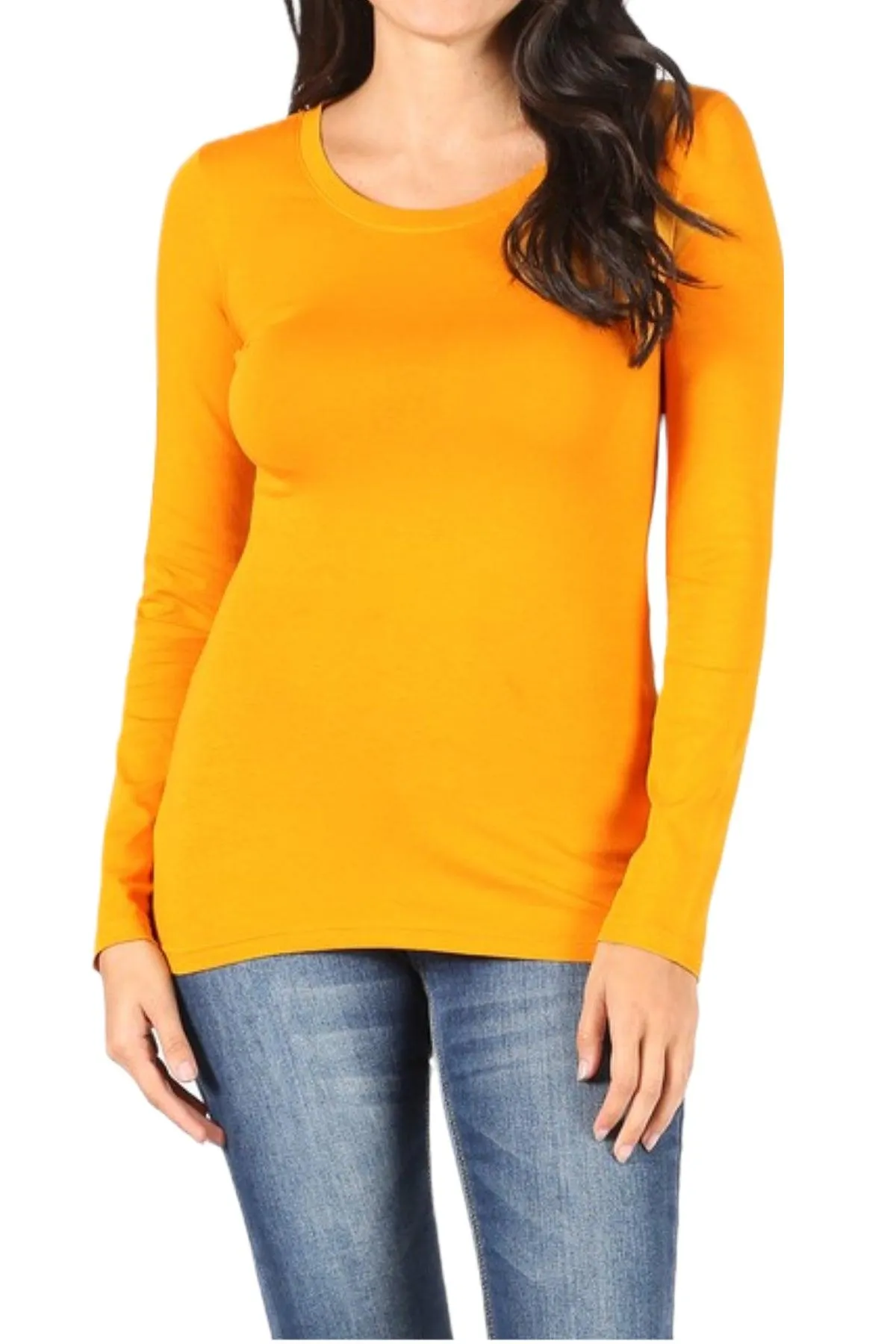 Women's Basic Long Sleeve Round Neck Tee