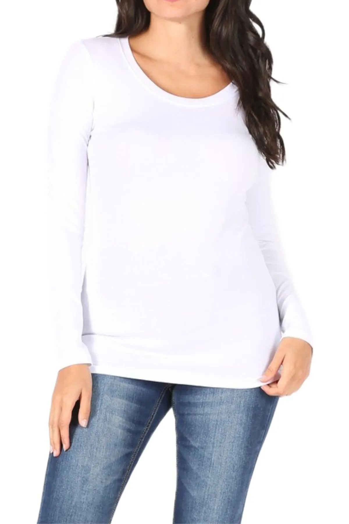 Women's Basic Long Sleeve Round Neck Tee