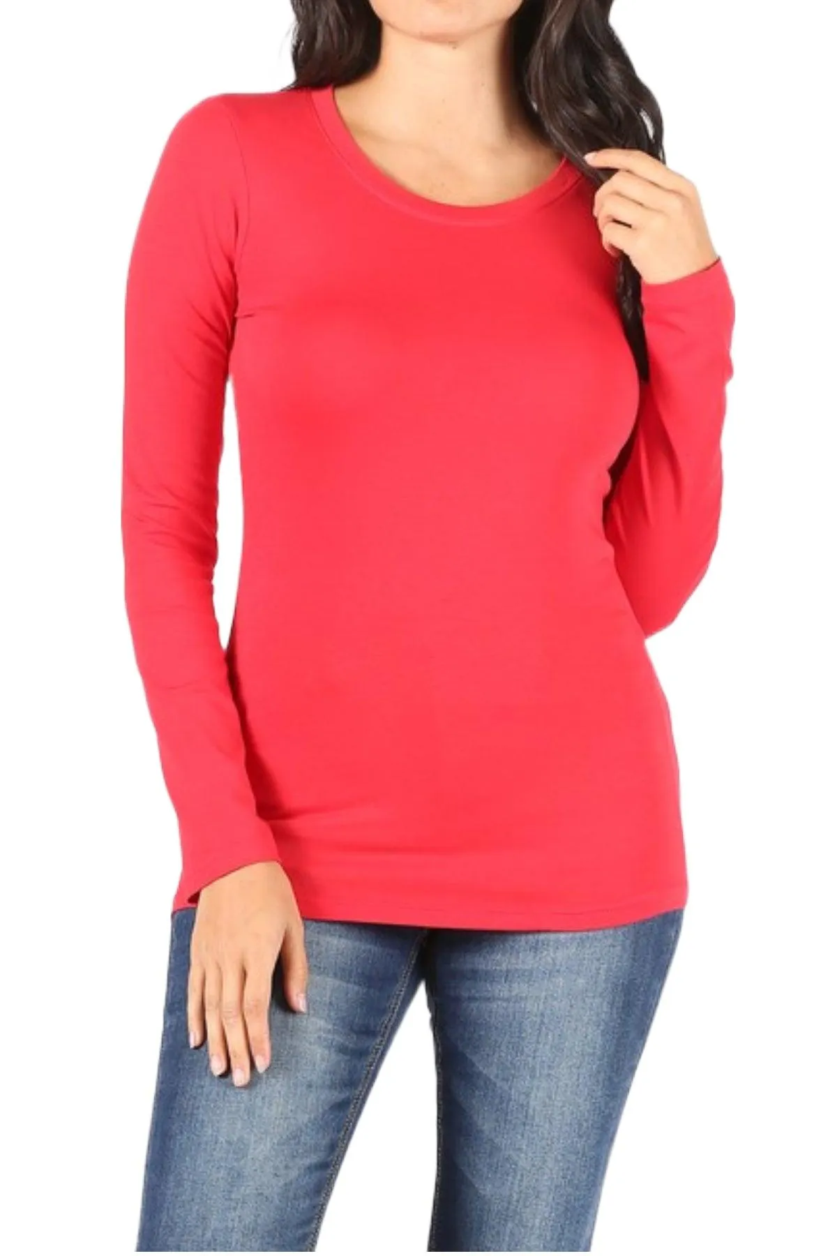 Women's Basic Long Sleeve Round Neck Tee