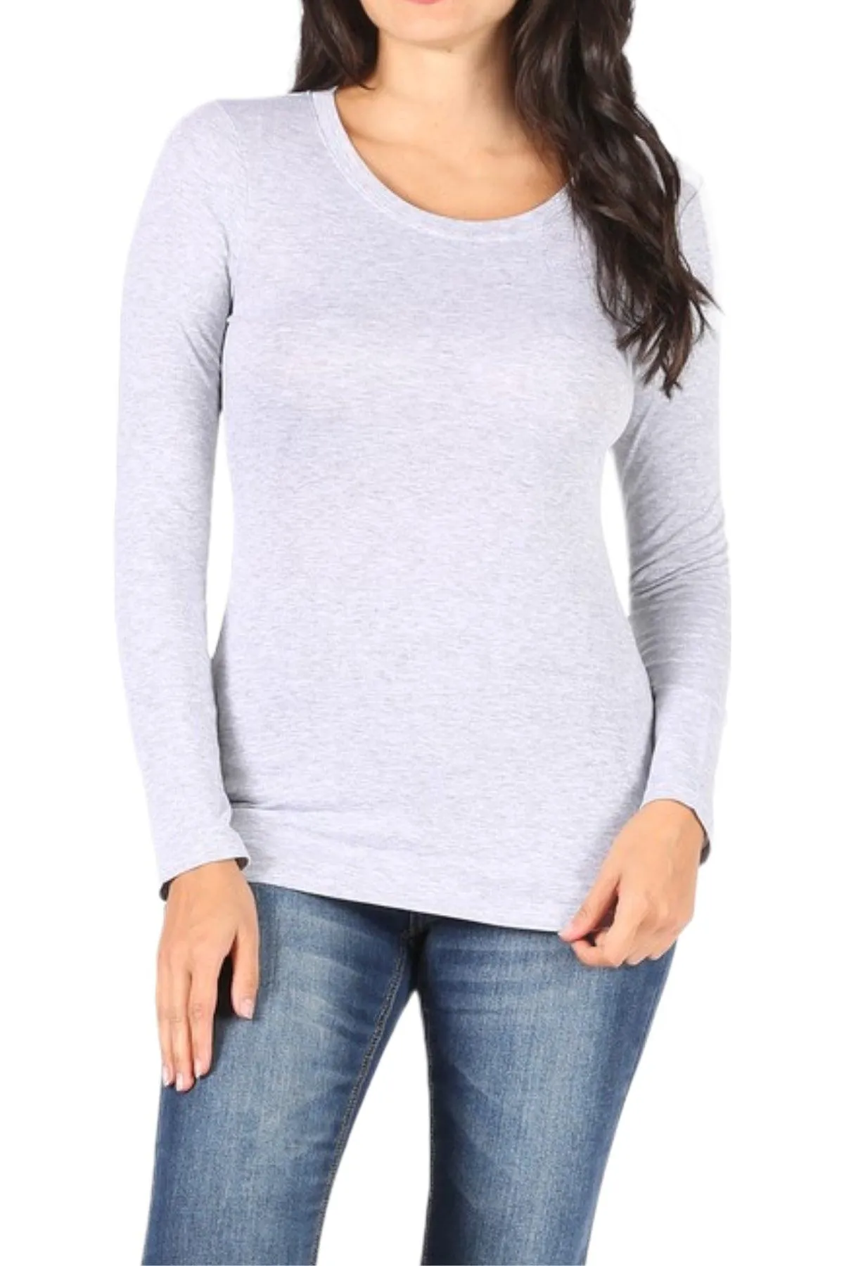 Women's Basic Long Sleeve Round Neck Tee