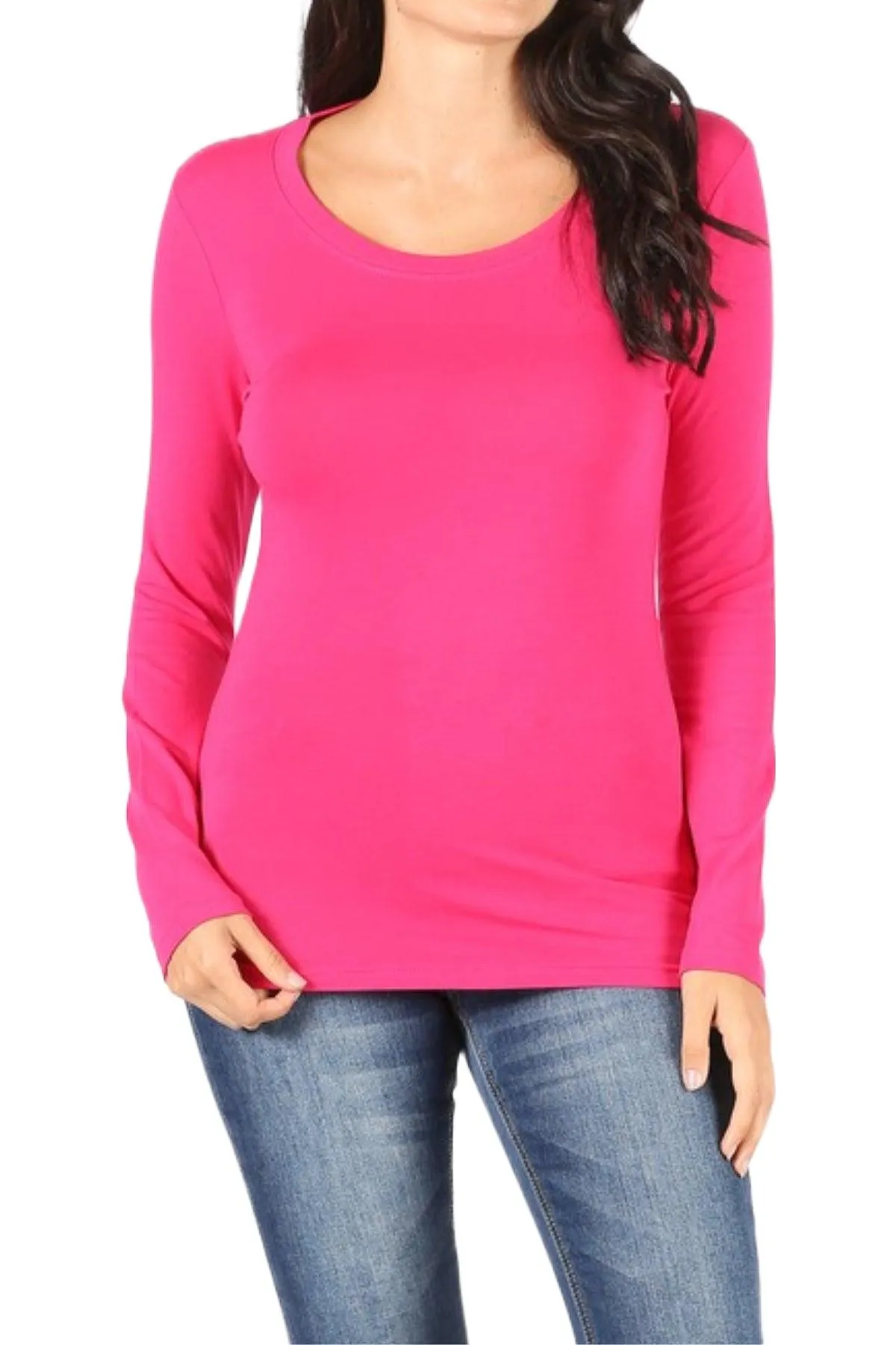 Women's Basic Long Sleeve Round Neck Tee