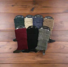 Womens Fold Over Solid Short Leg Warmers, Boot Socks, Sweater Boot Cuffs, One Size,