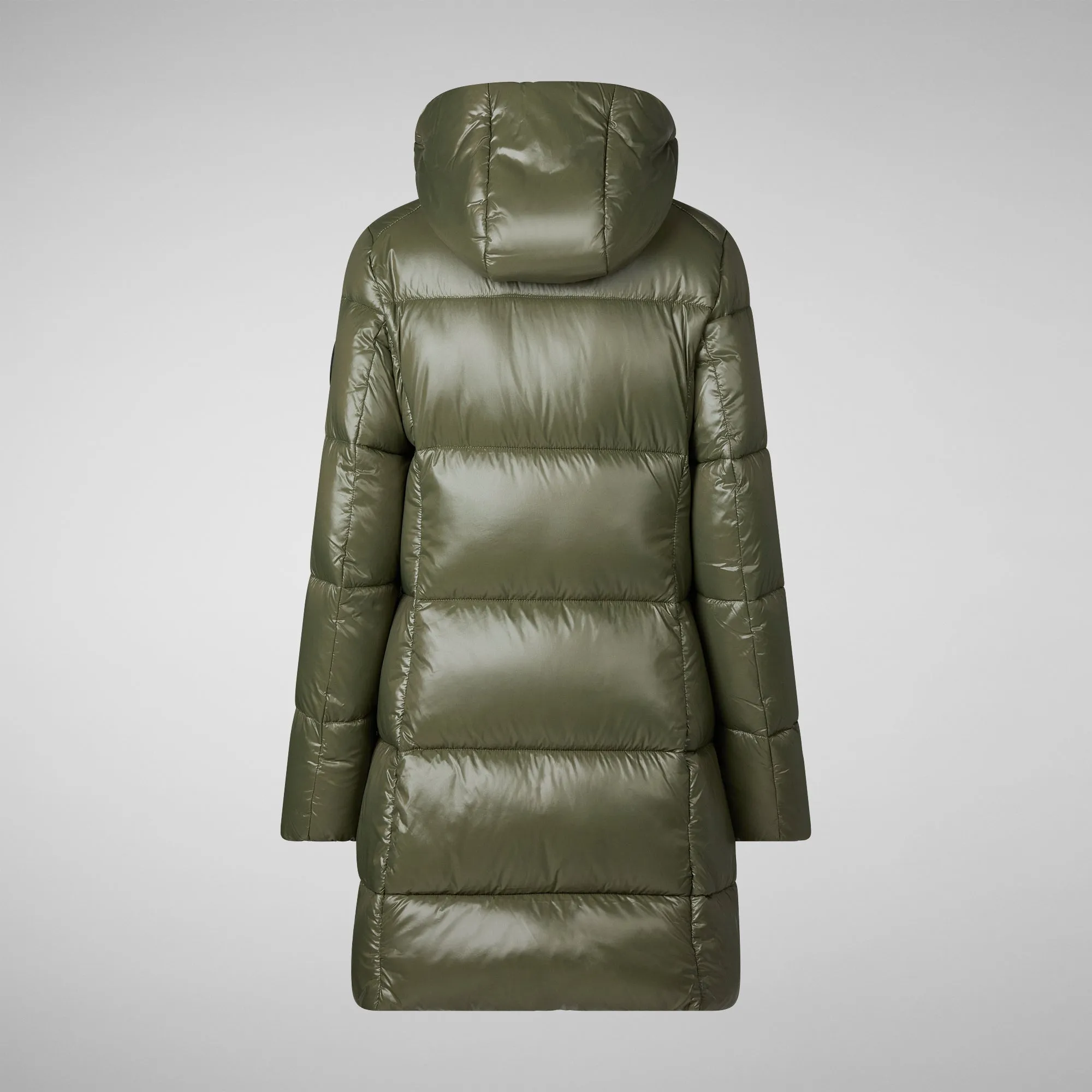 Women's Hooded Animal free Puffer Jacket Ines in Laurel Green