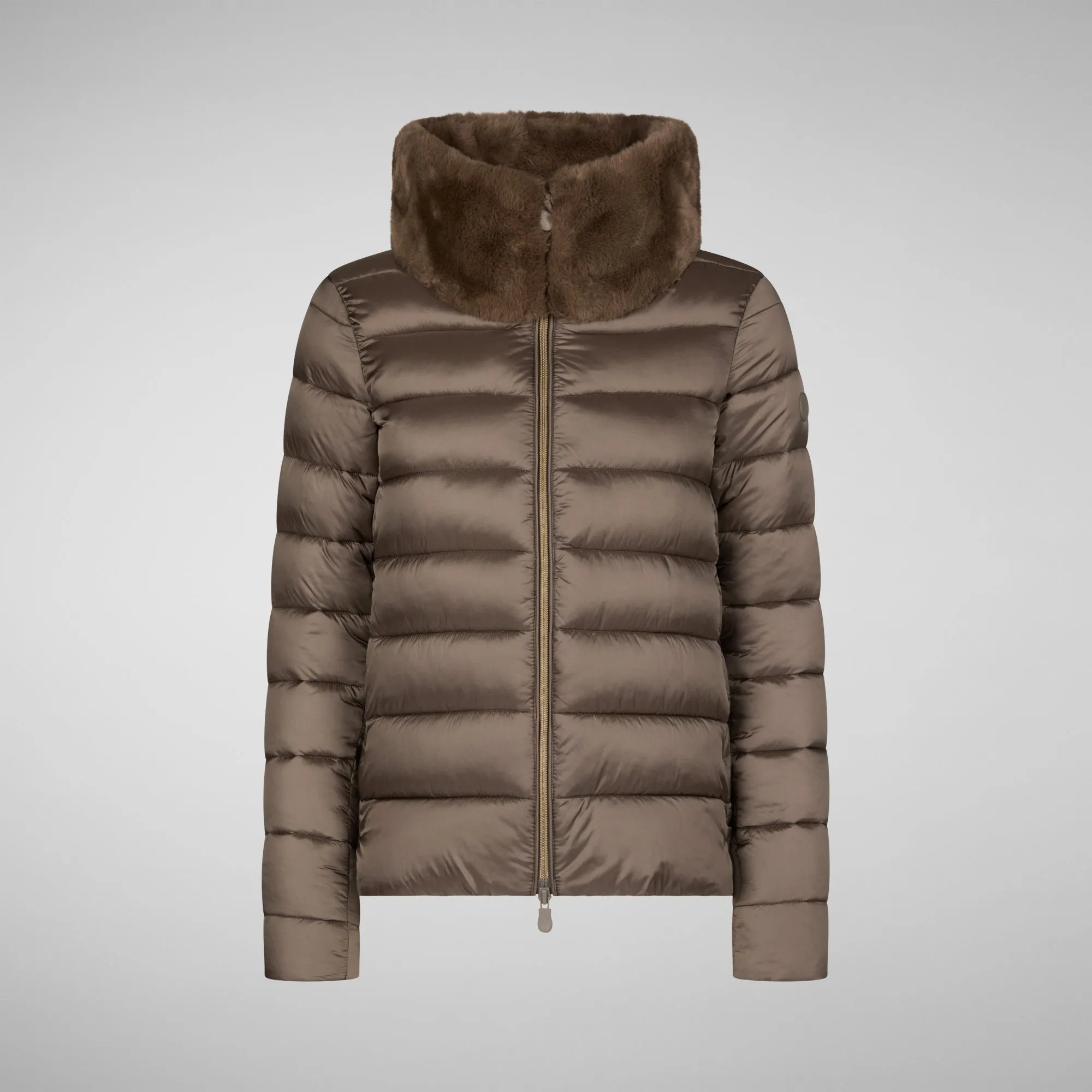 Women's Mei Puffer Jacket in Mud Grey