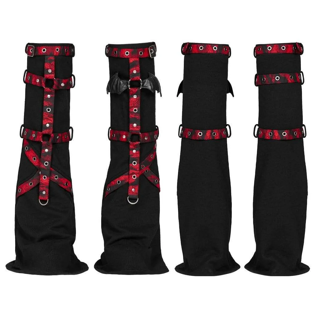 Women's Punk Flared Double Color Buckles Leg Warmers