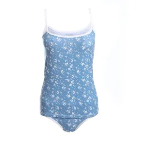 Women's Set Printed Strap - Top and Panty - Blue