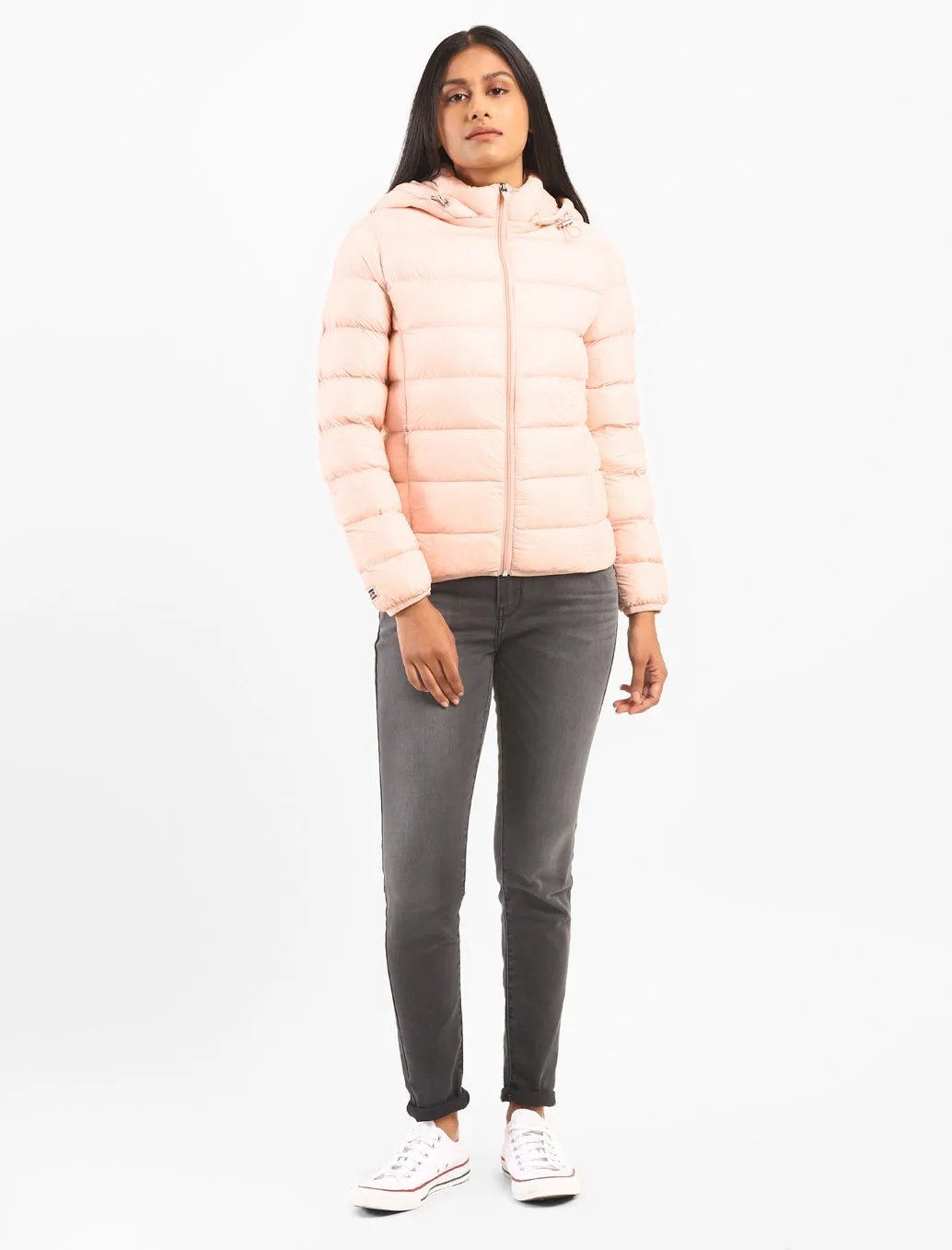 Women's Solid Hooded Quilted Jacket