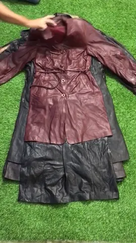 Y2k 90's Burberry Style Leather trench Coat